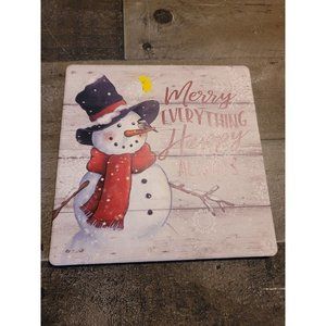 Snowman Merry everything happy always sign decor xmas